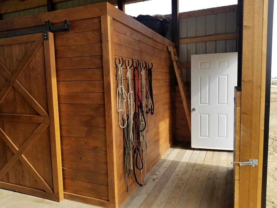 inside horse barn