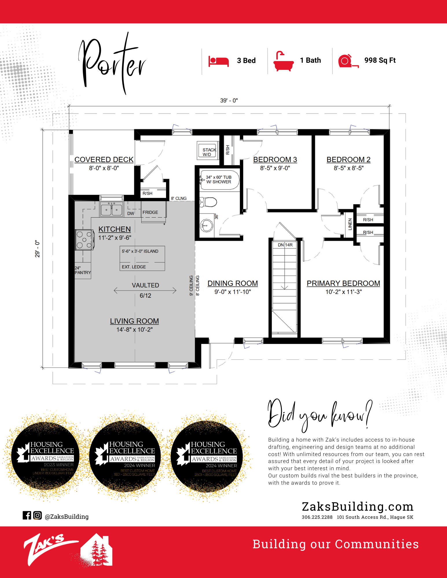 PORTER PRE-DESIGN COMING SOON! $183,700 Floor Plan